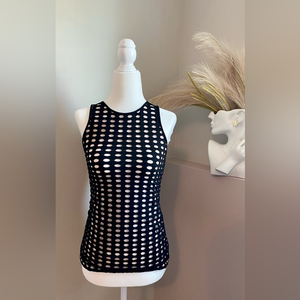 Express Small Black and‎ Nude Sleeveless Top